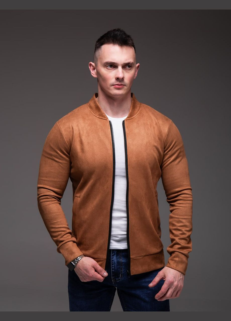 Мужской замшевый бомбер без подкладки. Vakko на молнии (336491746)