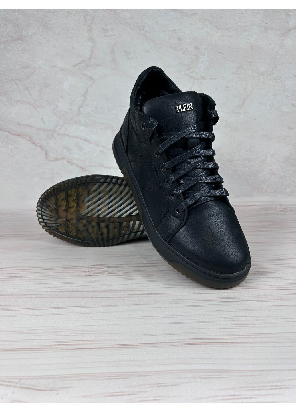 Чорні Зимовий кросівки зі шкіри для чоловіків Barzoni