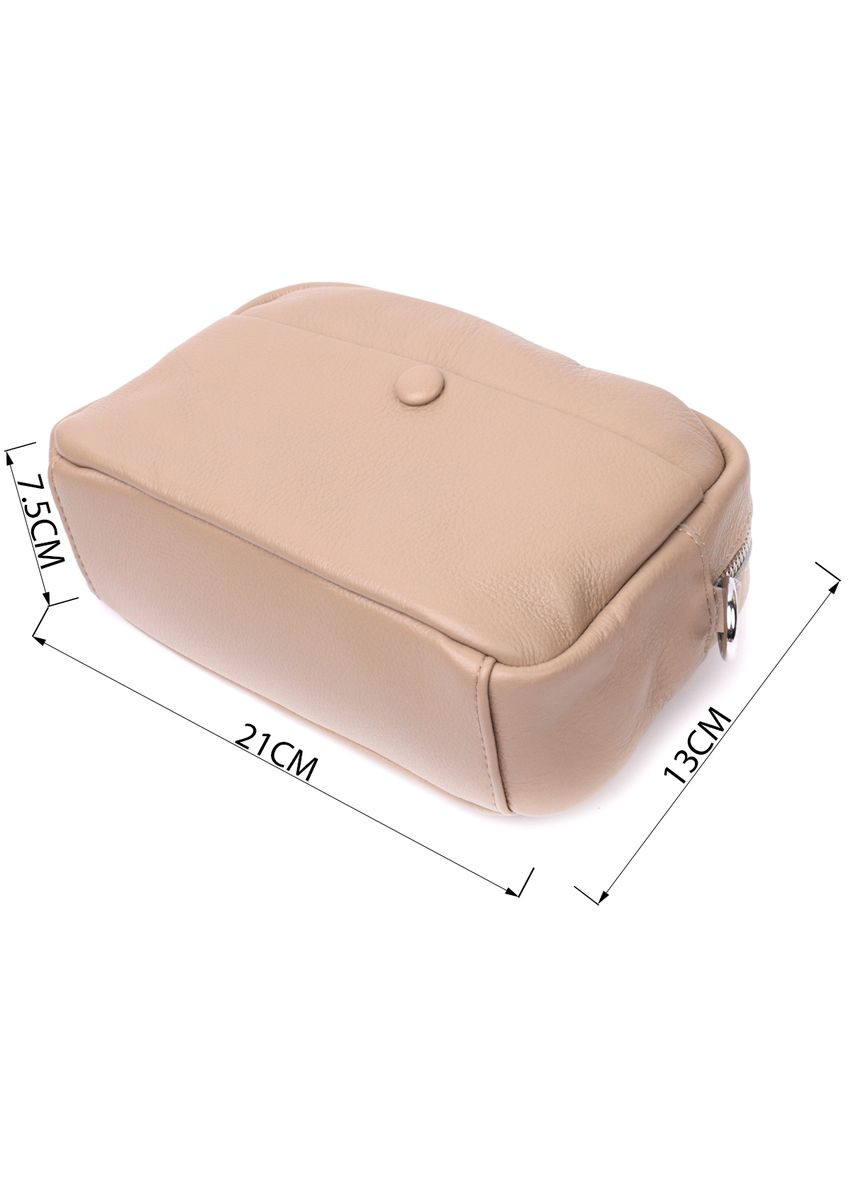 Жіноча сумка з натуральної шкіри через плече з потайною кишенею бежева (sku_22437) No Brand (329853392)