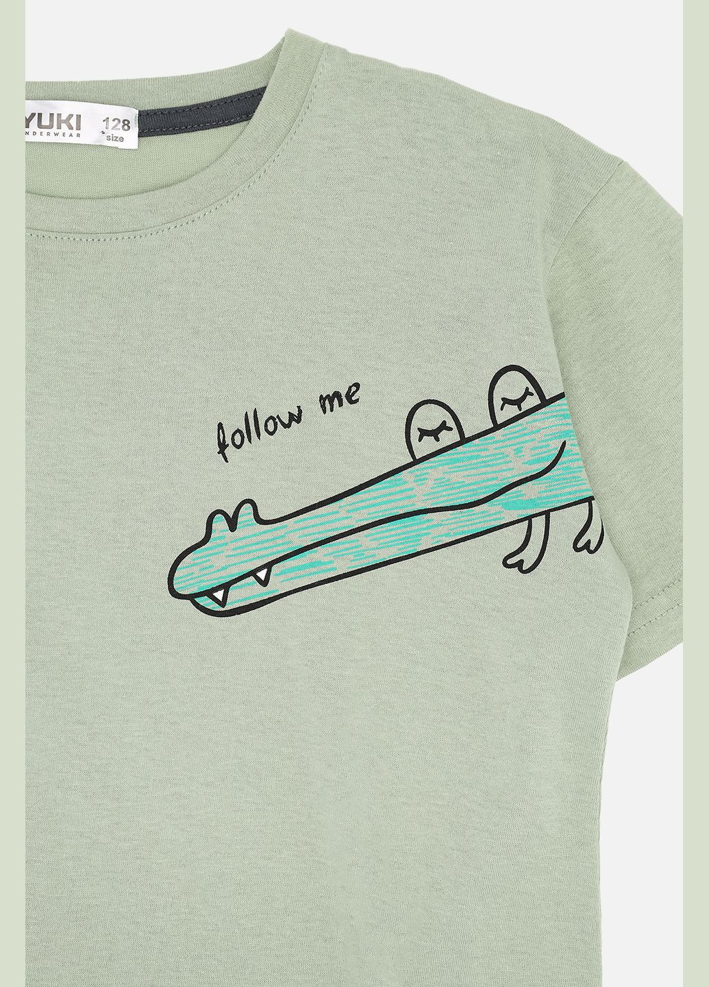 Оливкова піжама з шортами для хлопчика колір оливковий цб-00278282 Yuki