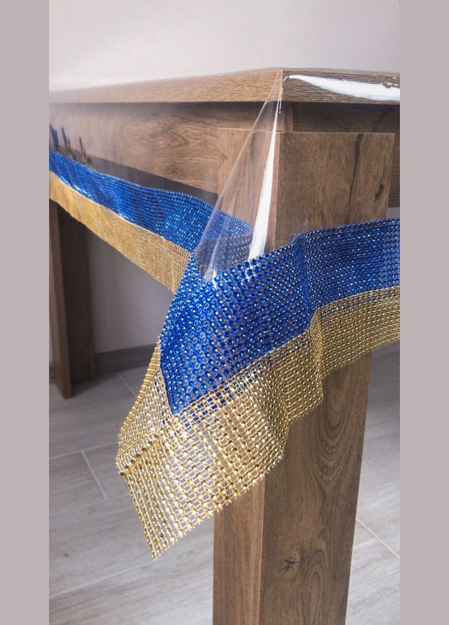 Силиконовая скатерть с сине-золотой стразовой лентой Royal House (315145092)