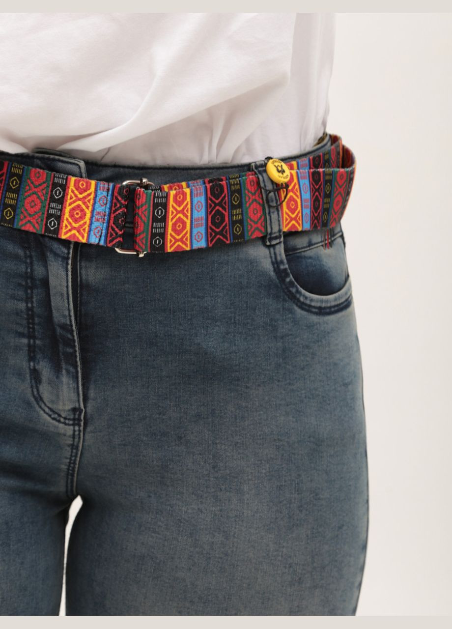 Джинси жіночі прямі синьо-зелені зі стрейчем Пряма Adorati - (328000572)