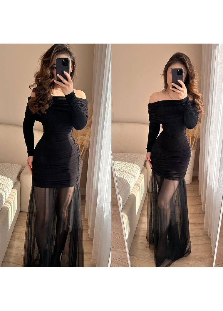 Чорна жіноча святкова сукня + спідниця No Brand