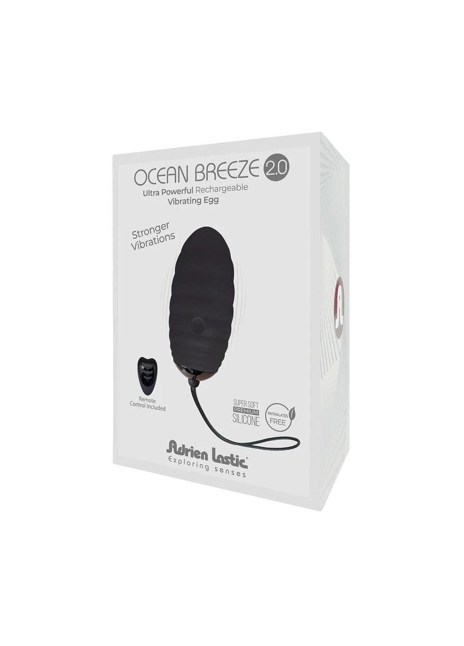 Віброяйце Ocean Breeze 2.0 Black, пульт ДК, дуже потужний мотор, 10 віброрежимів Adrien Lastic (383120579)