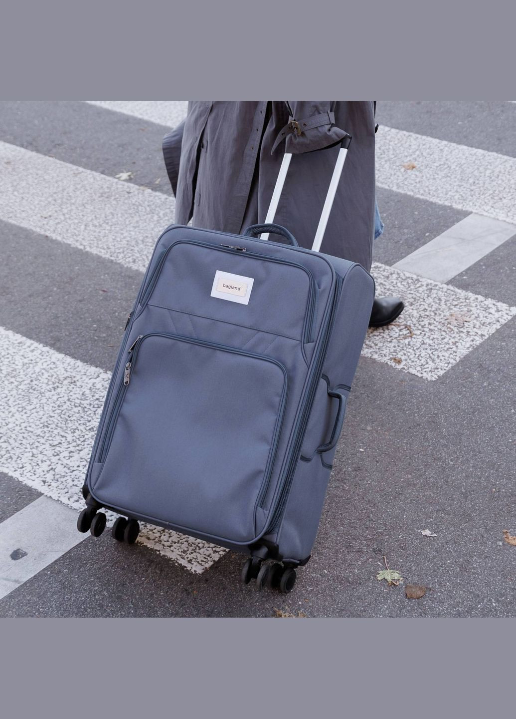 Валіза Валенсія 46х65 см Сірий ('831518972') Bagland (322464031)