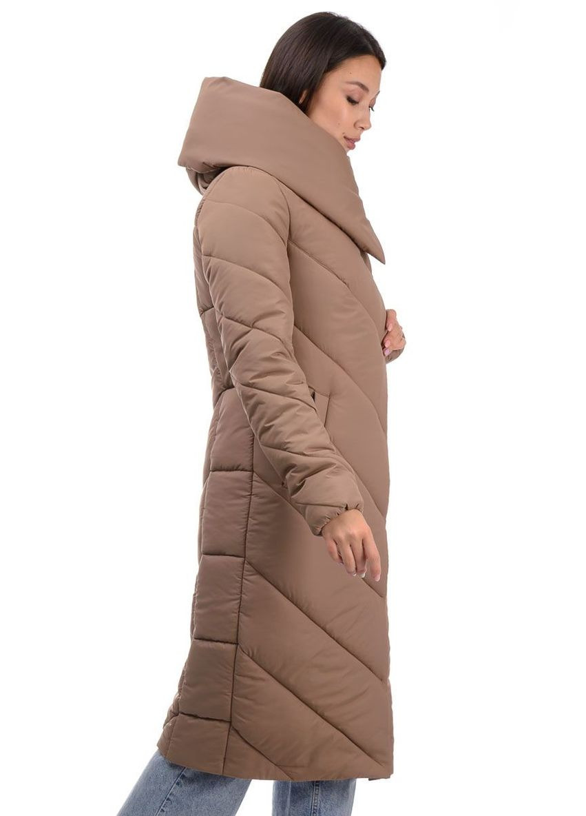 Кофейная зимняя куртка зимняя женская молодежная SK