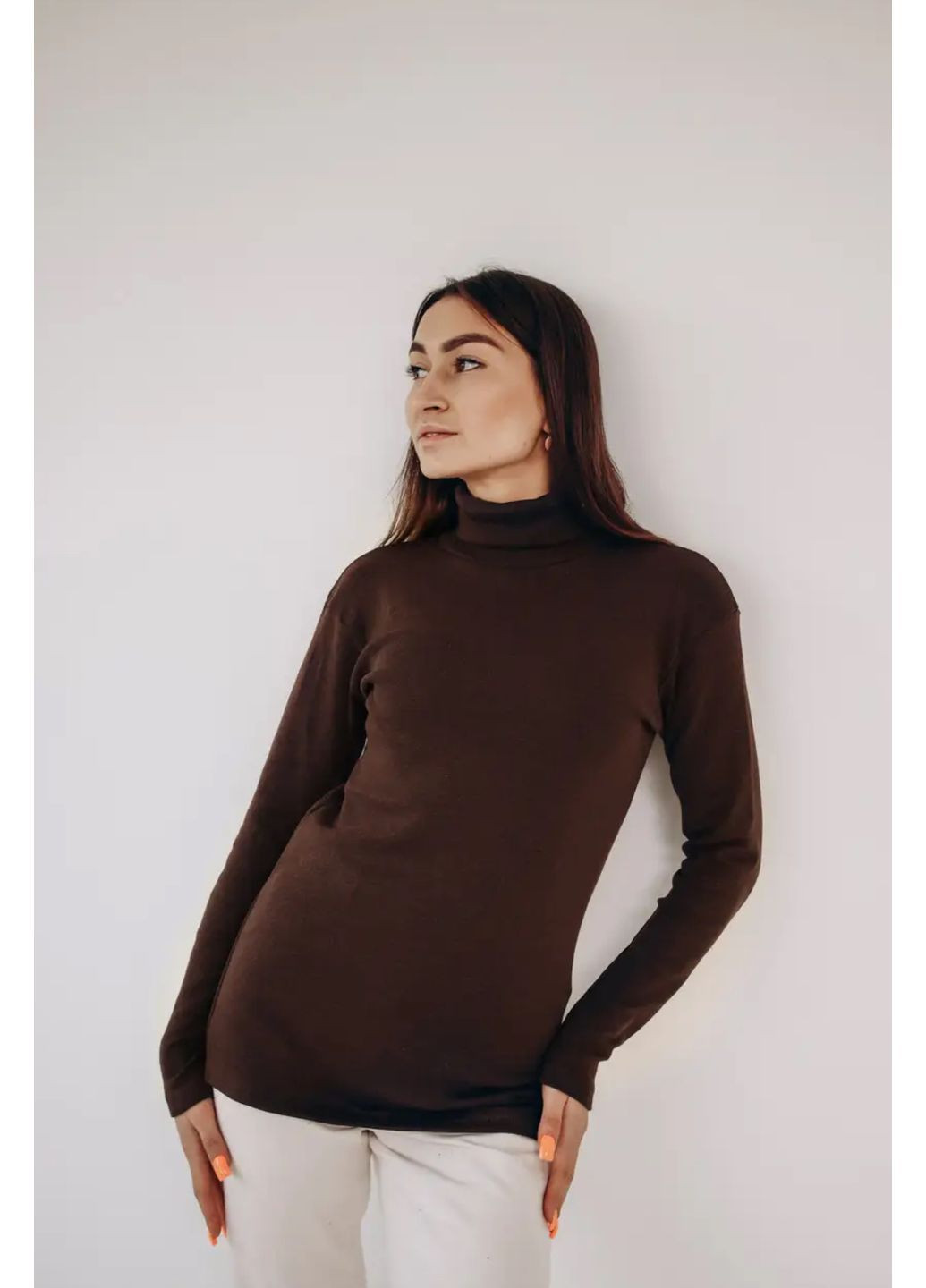 Гольф универсальный, горловина отворот/стойка КОРИЧНЕВЫЙ рыба с начесом ProsPerous (362347472)