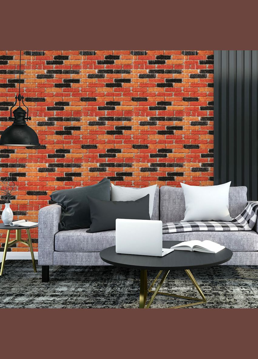 Самоклеюча декоративна 3D панель під бежево-коричневу матову цеглу катеринослав 700х770х5мм (047M) SW-00000636 Sticker Wall (315790945)