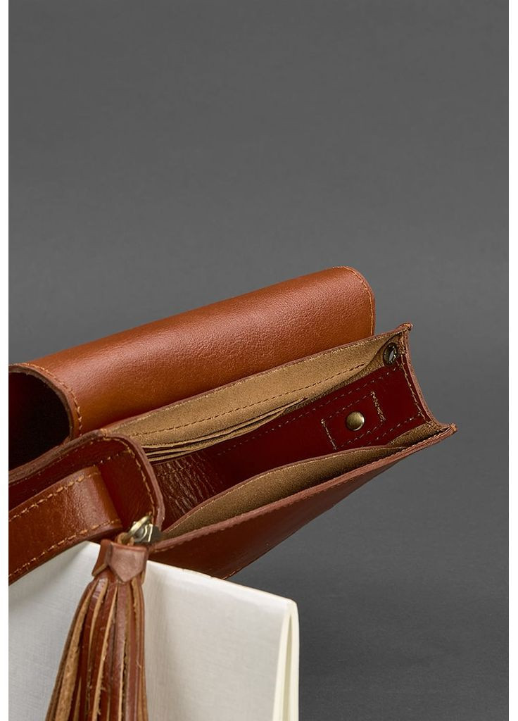 Кожаная женская бохо-сумка Лила светло-коричневая BlankNote (348359275)