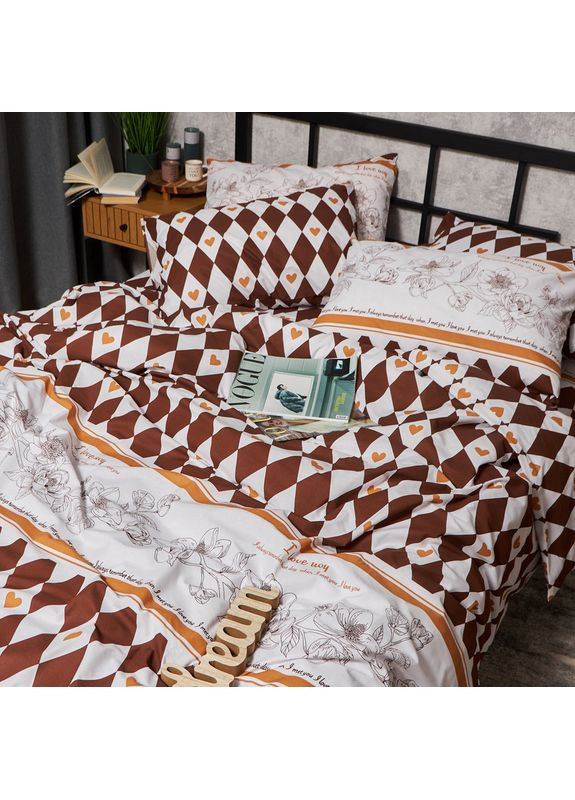 Комплект постільної білизни Бязь Gold Люкс Сімейні 160х220х2 наволочки 4х50х70 (MS-820009413) Moon&Star Heart Patch (356113243)