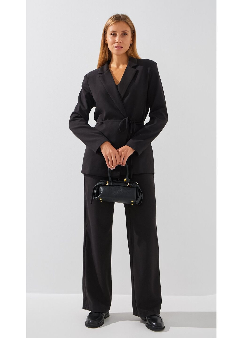 Брюки прямые однотонные женские 2502 Черный shop (2000991068728) On me Прямі (337310850)