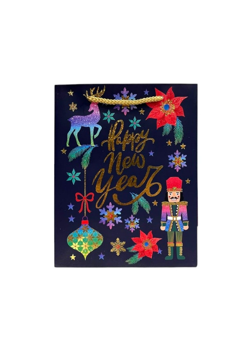 Подарочный Новогодний пакет, размер 23х18х10 см, 1 шт, арт 019686 No Brand (369971129)