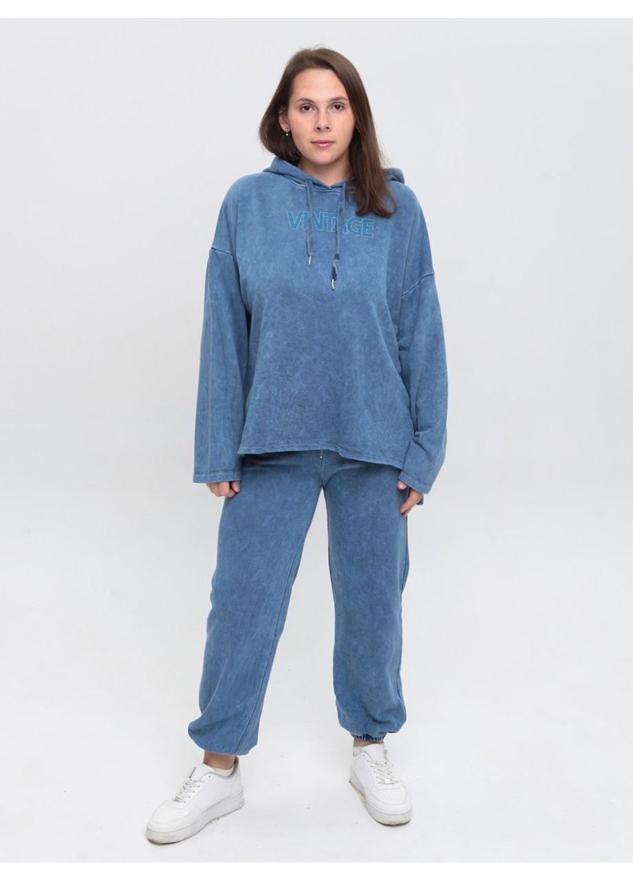 Костюм спортивний жіночий синій тринитка JEANSclub Вільна (369668922)