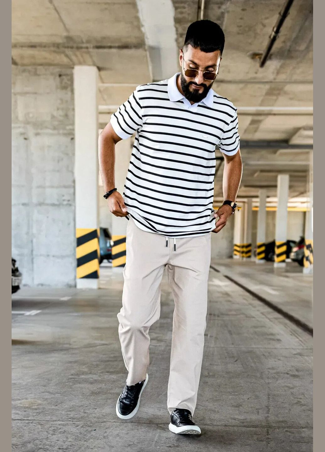 Бежевые летние брюки Teamv