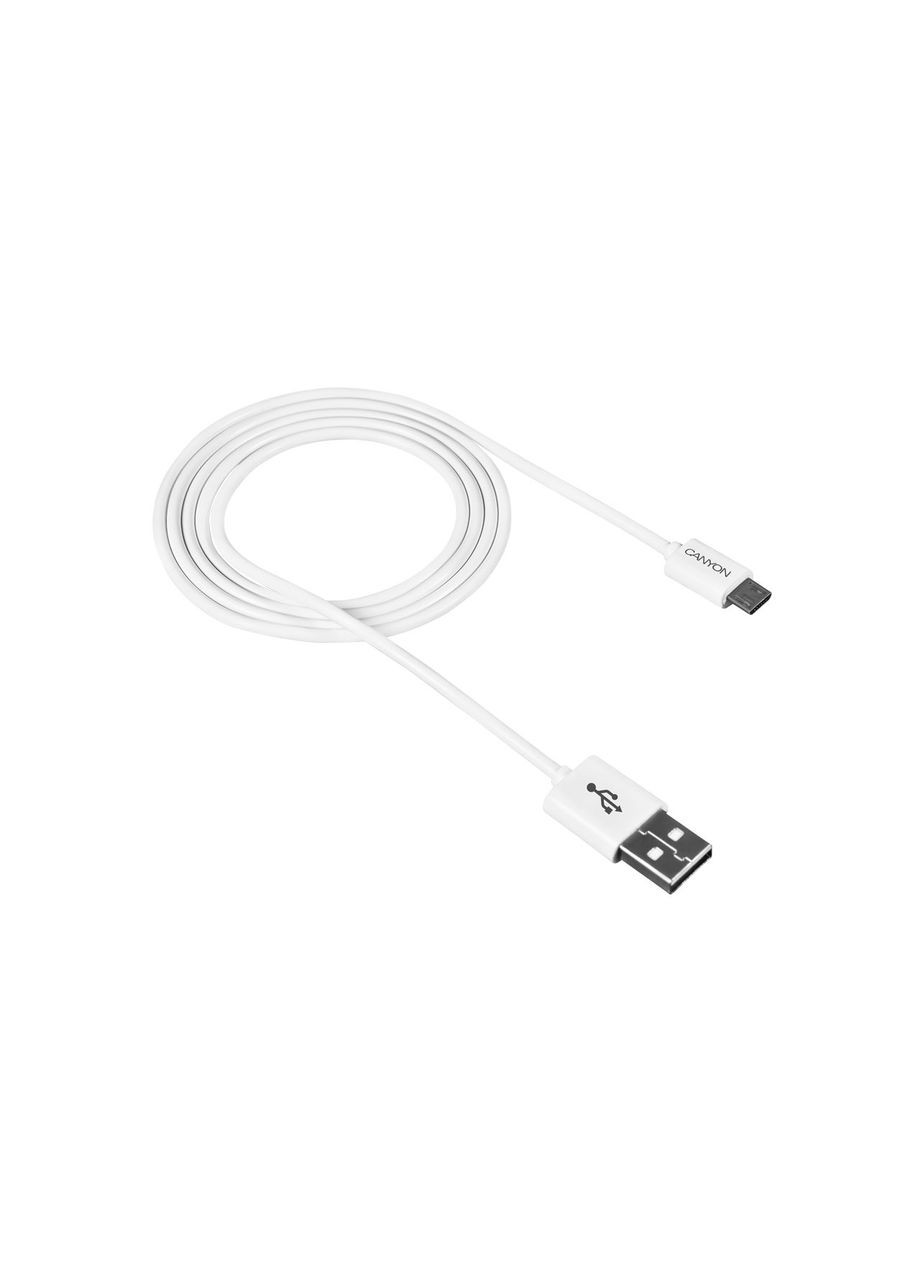 Кабель USB-MicroUSB (M/M) 1 м, White (CNE-USBM1W) Canyon (336952029)