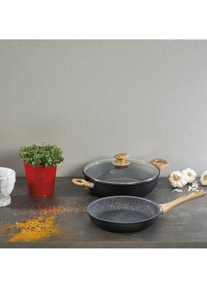 Сковорода універсальна 85510602425 24 см чорна Barazzoni (319163684)