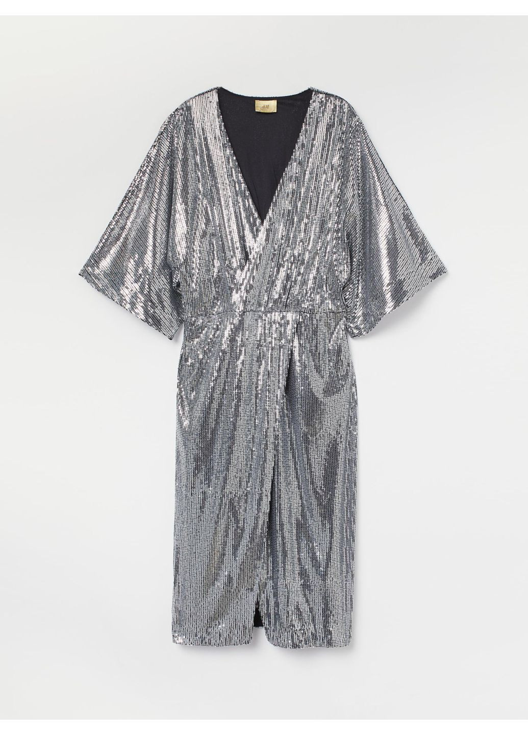 Серебряное платье с пайетками H&M однотонное