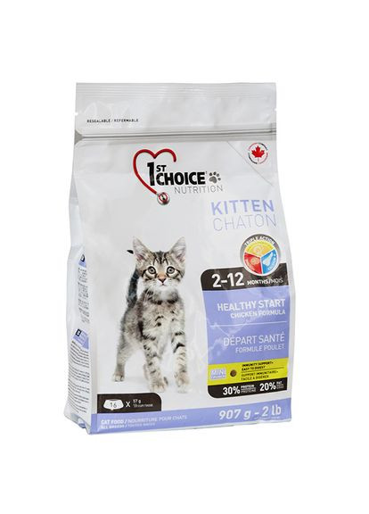 Сухой супер премиумкорм для котят Kitten Healthy Start курица 907 г (65672290012) 1st Choice (279571604)