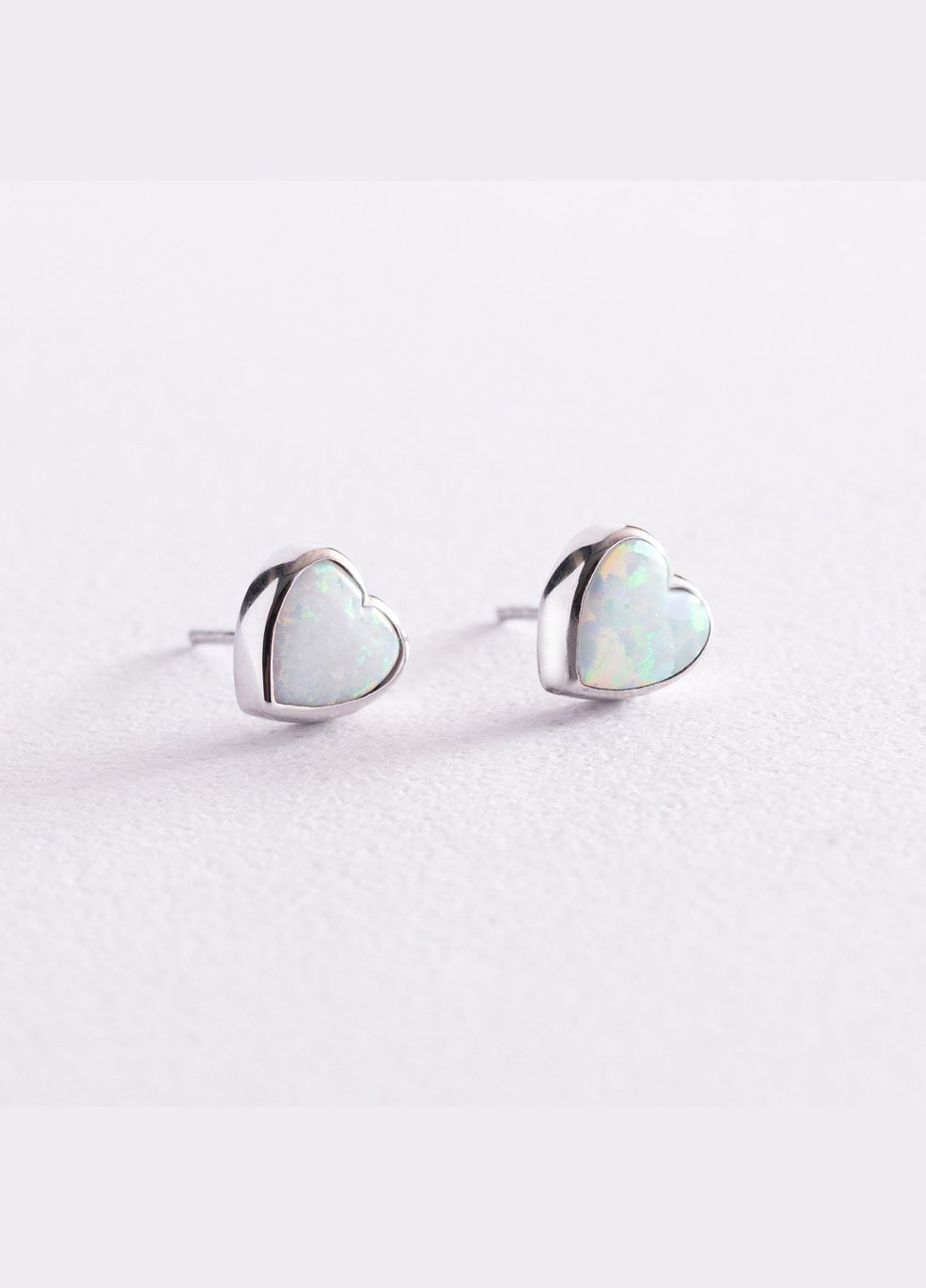 Золотые серьги - пусеты Сердечки с опалом с07745 Oniks (264023373)