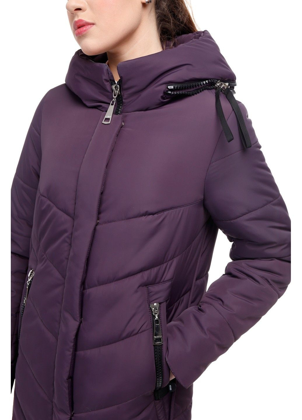 Сиреневая зимняя зимнее пальто реббека_42_амарант Origa