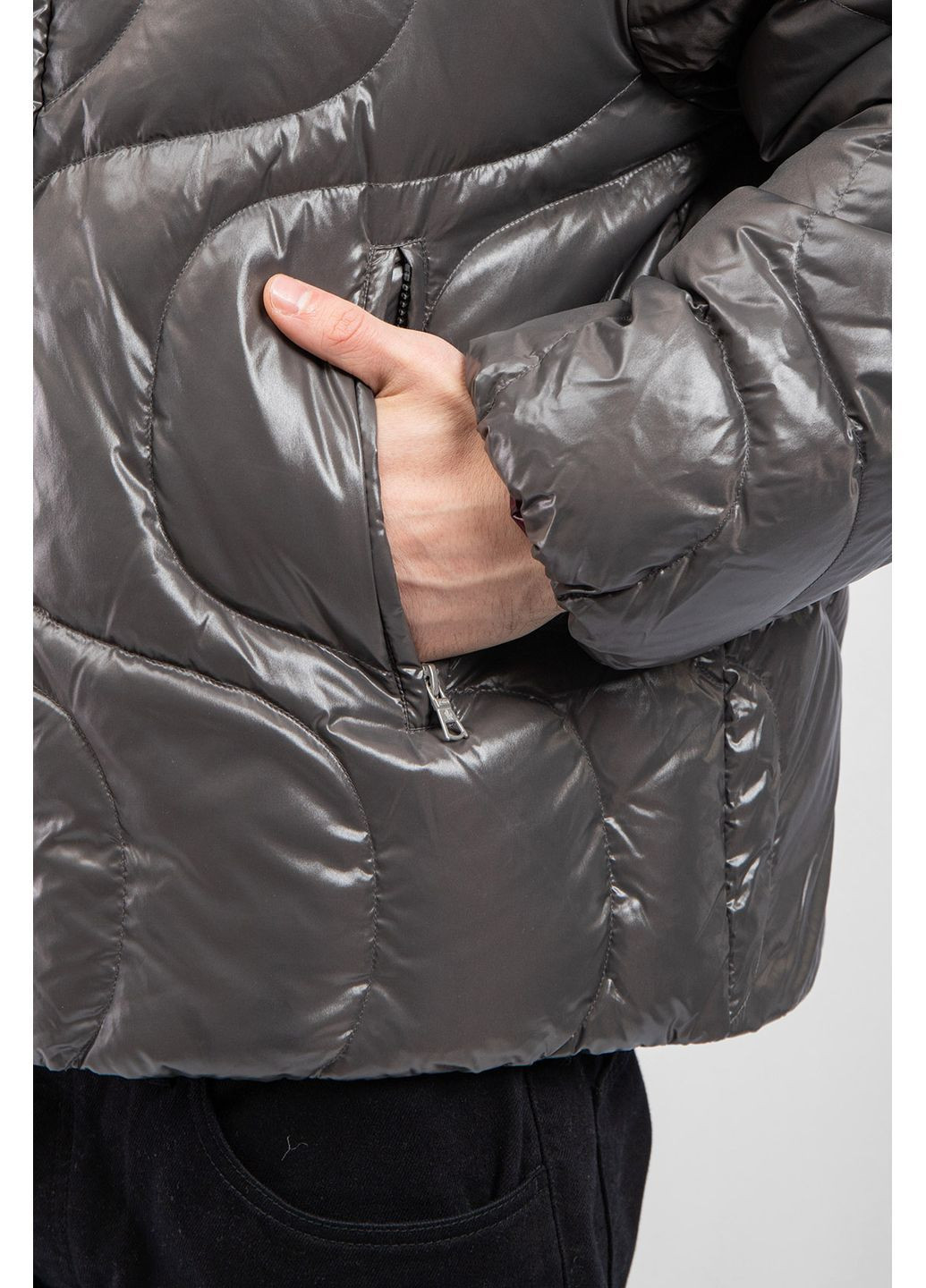 Серый зимний Пуховик Moncler