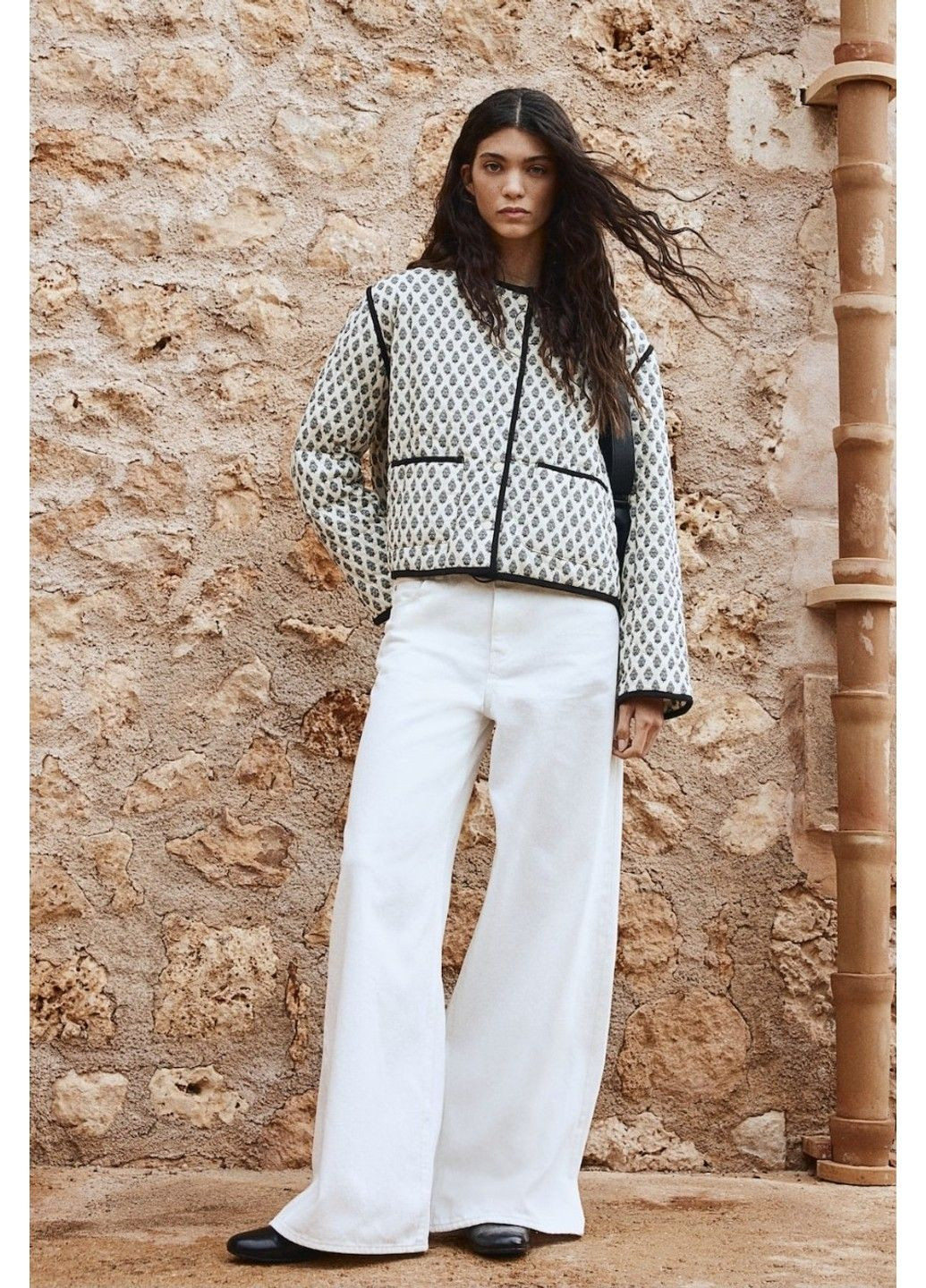 Белый женский женский стеганный жакет н&м (58129) xs белый H&M - демисезонный