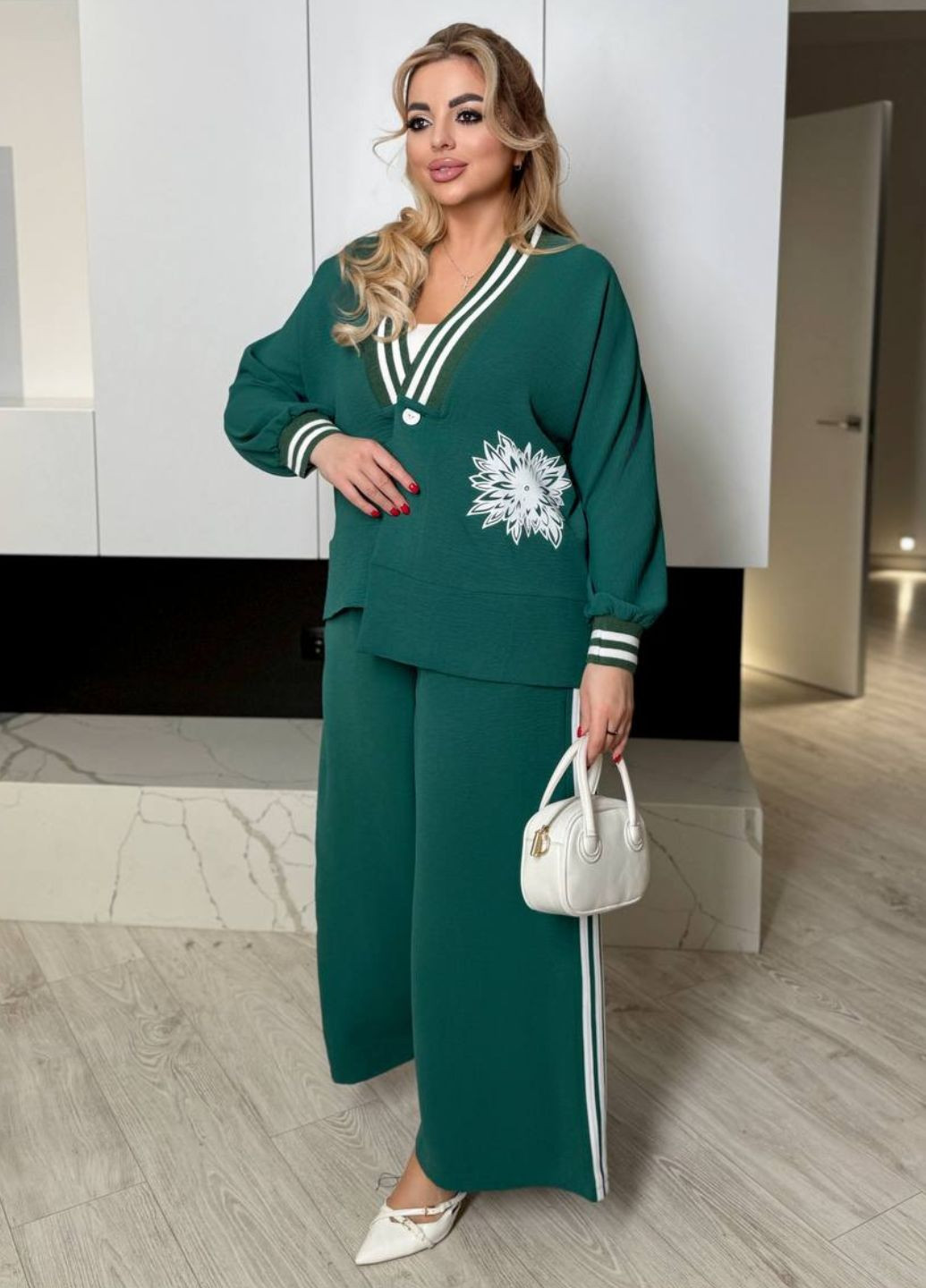 Костюм двойка: Кофта асимметричного кроя и штаны палаццо Tik-Tak (340334512)