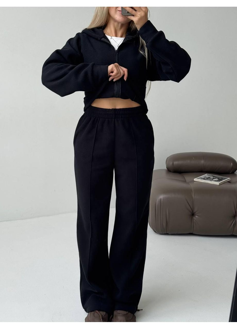 Костюм жіночій двійка флісовий теплий на зиму з капюшоном приталений JUGO Hype brand 0152 (366571160)