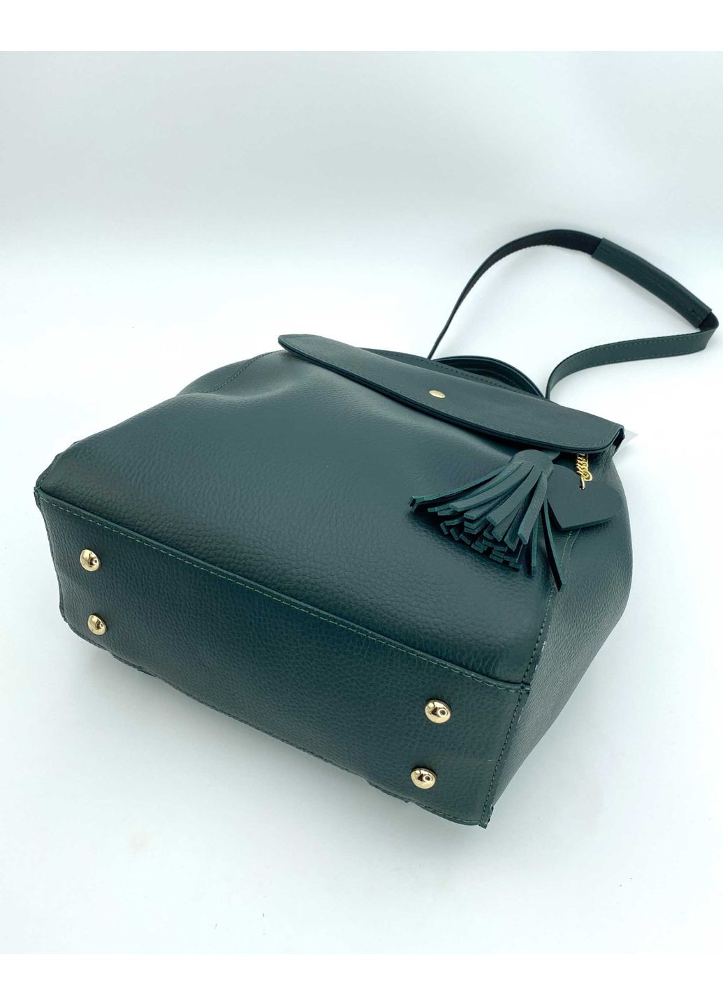 Рюкзак сумка Серце жіночий зелений з екошкіри для повсякденного використання молодіжний рюкзак ProDobro (367264578)