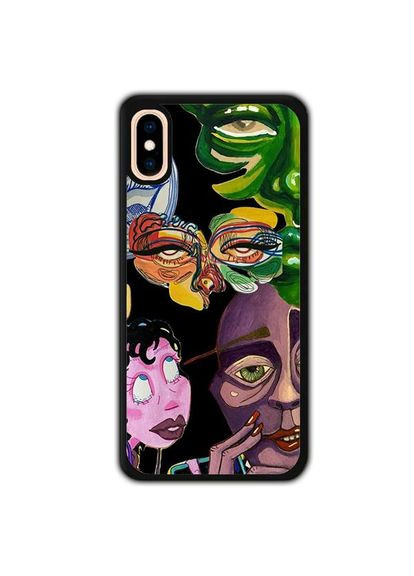 Чохол для Apple Iphone X Арт Обличчя Чорний No Brand (302083543)