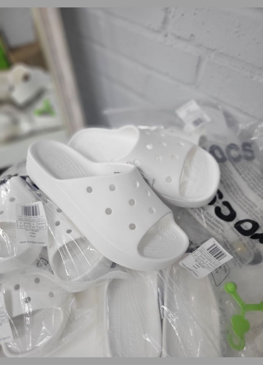 Жіночі шльопанці Classic Platform Slide Original бежеві Crocs (340961034)