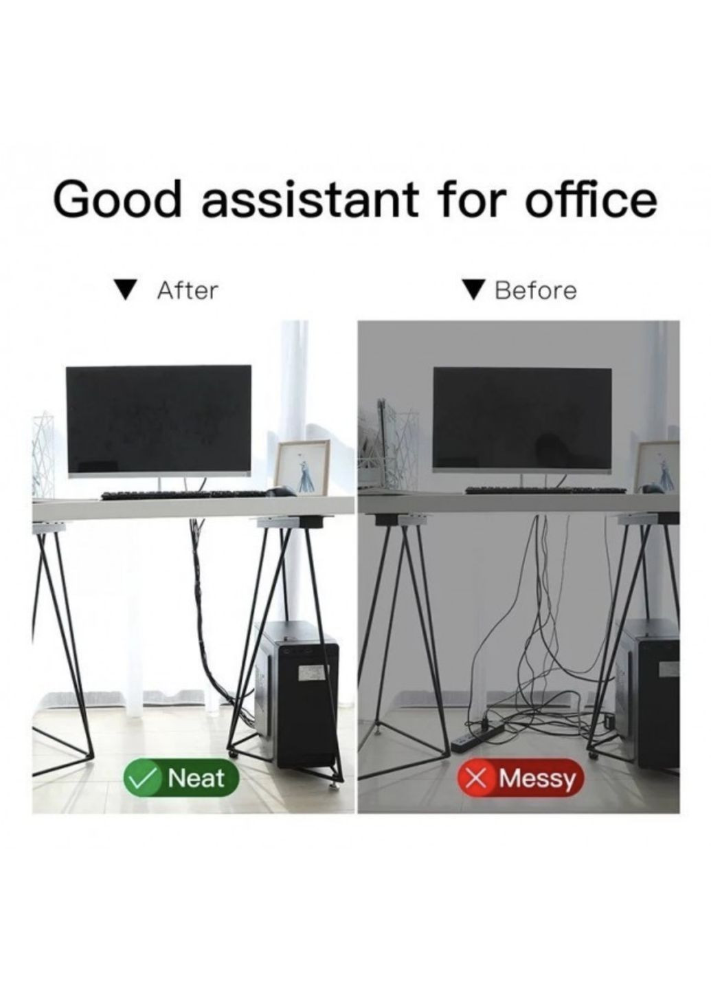 Органайзер кабелю стяжка липучка хомут фіксатор дротів 5 м Чорний Baseus (340276234)