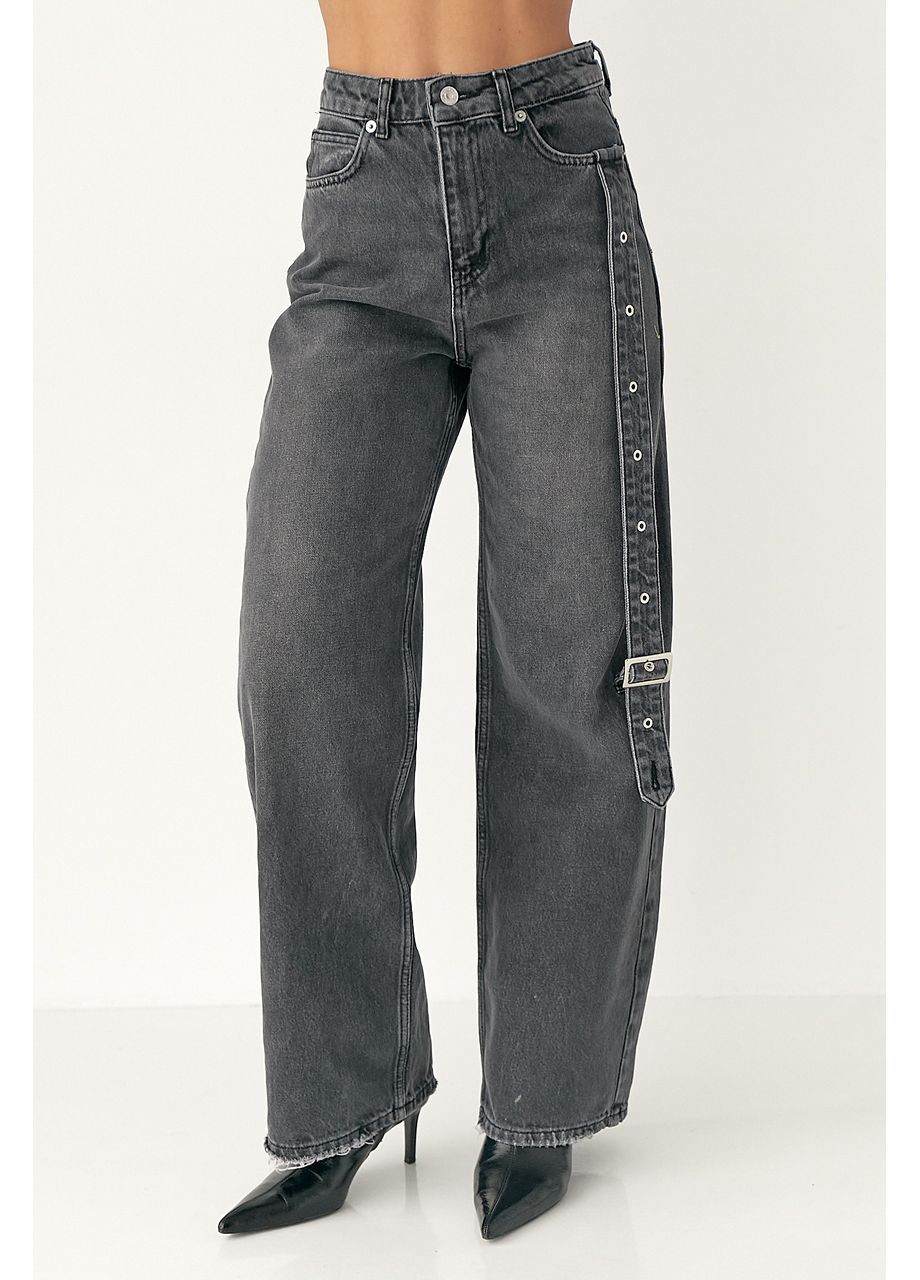 Прямые джинсы с декоративным поясом на штанине Lurex - (372255452)