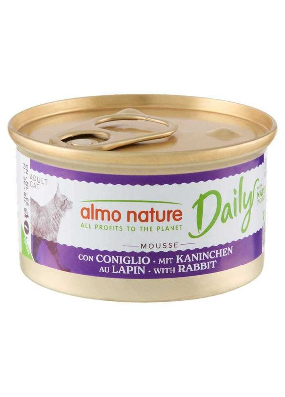 Консервированный корм "Мусс с кроликом" для кошек Daily Menu Cat - 85 г Almo Nature (327055264)