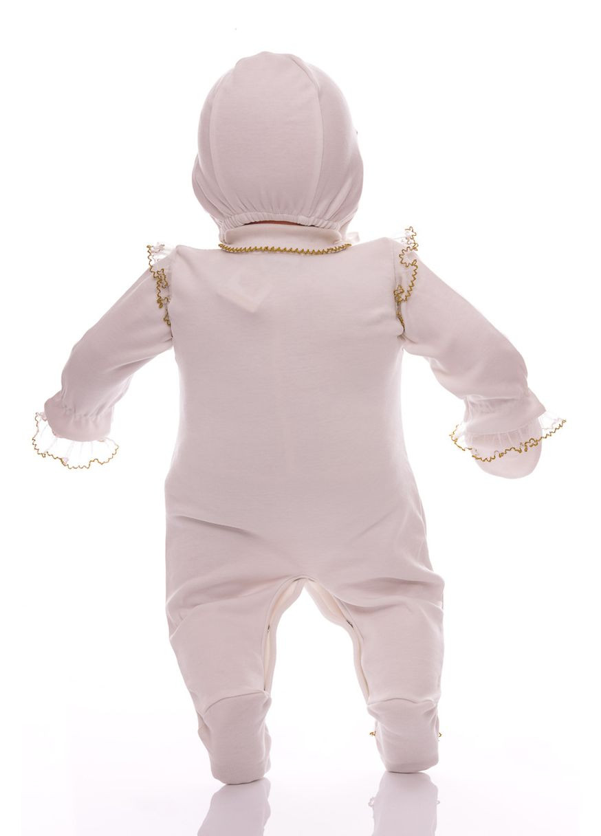 Человечек с шапкой для девочки трикотажный Мишка бежевый 62 см (37030) BABYKROHA (297199013)