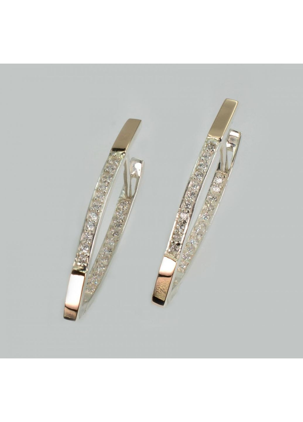 Серебряные серьги с золотыми вставками Silver Style (367112683)