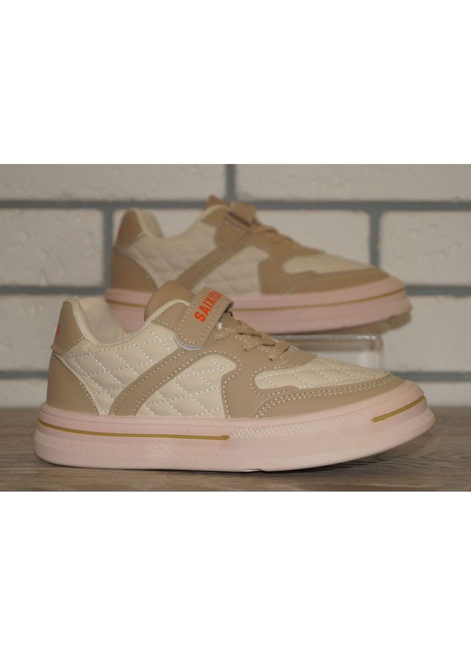 Бежеві осінні кросівки демісезонні для дівчинки бежеві Lilin fashion