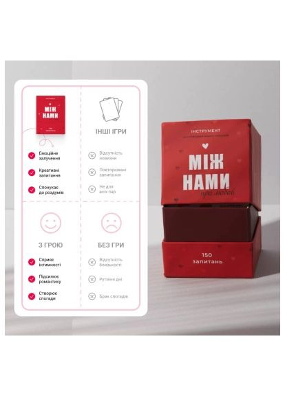 Настольная игра 18+ Между нами: о любви, украинская (1000174) Memo Games Між нами про любов, українська (370016856)