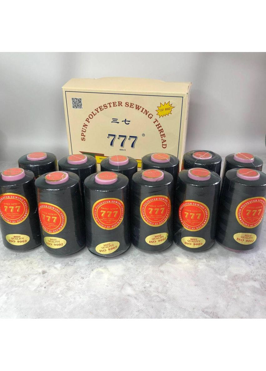 ОПТ от 120 шт нити швейные 777 черные 40/2 4000ярдов No Brand (354793538)
