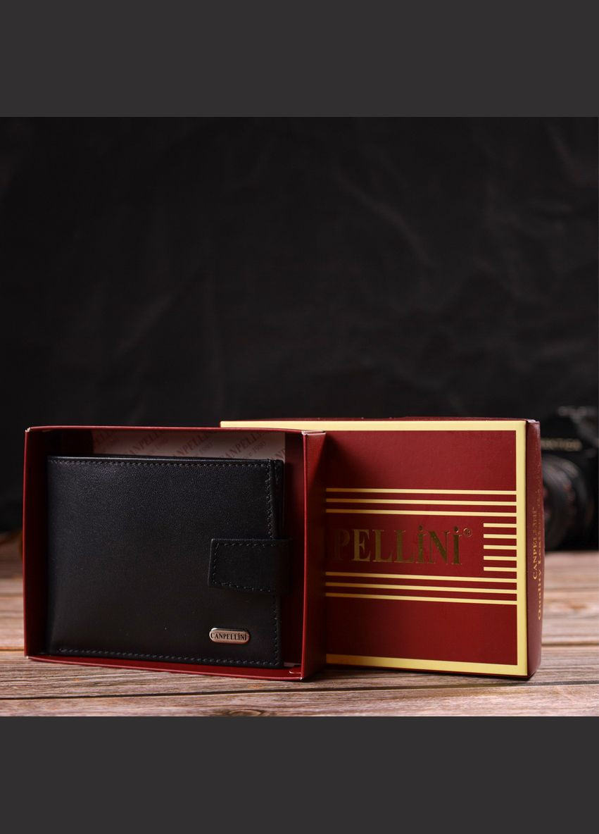 Портмоне для документів чоловіче з натуральної гладкої шкіри 21882 Чорне Canpellini (306881378)