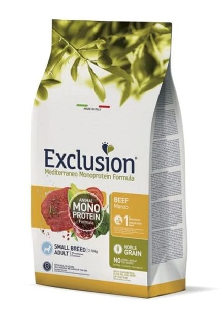 Полнорационный сухой корм Adult Beef Small Breed с говядиной для взрослых собак мелких пород 2 кг Exclusion (364488649)