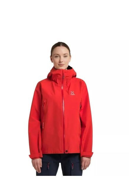 Красная демисезонная мембранная куртка четырехсезонный горный цвет красный Haglofs Roc GTX Jacket Women Gore-tex