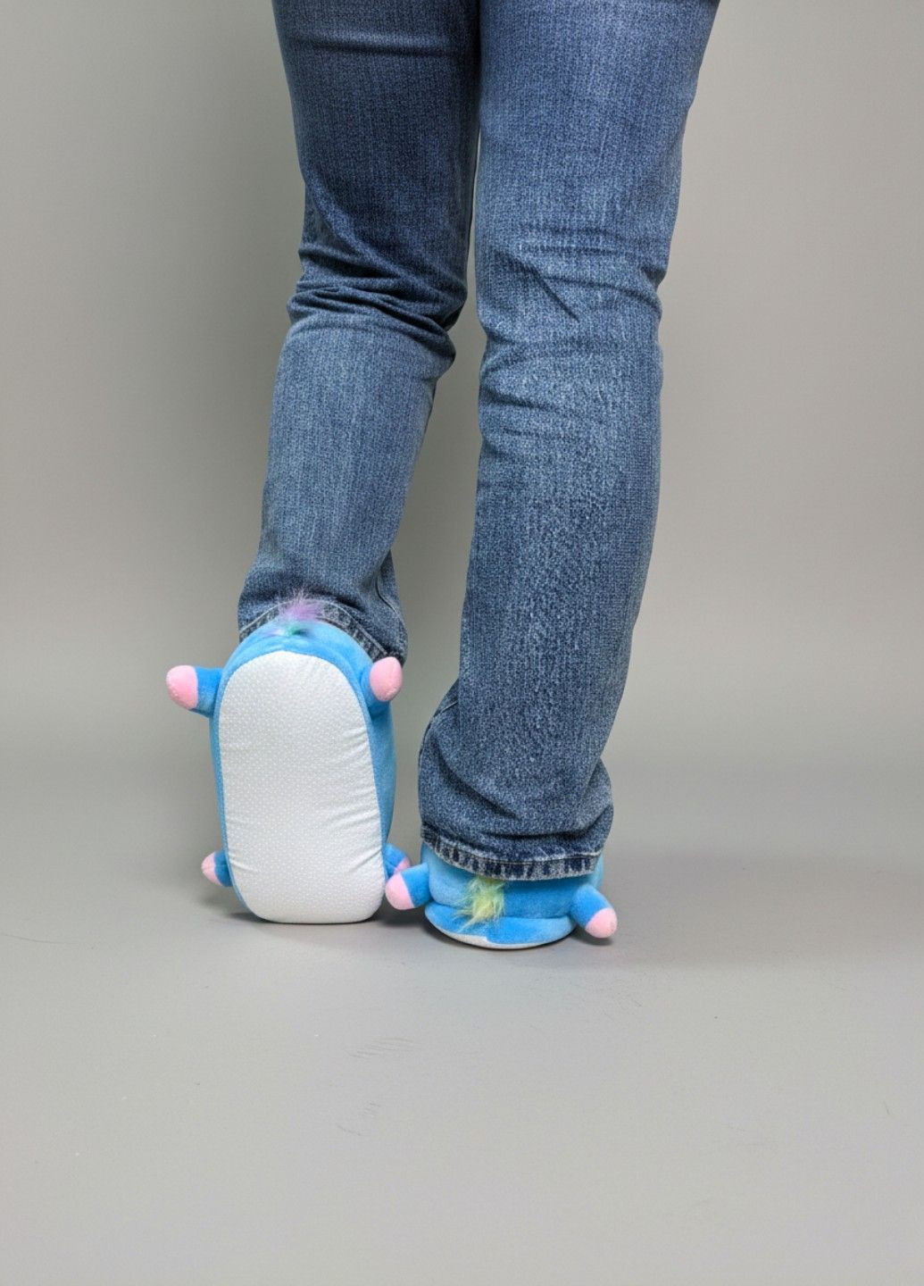 Капці іграшки єдиноріг домашні для підлітків та дорослих блакитні плюшеві Lalapka (370204940)