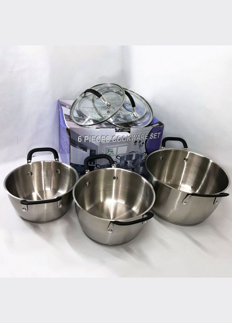 Набор посуды для электрических плит 6 предметов LB-1891, Набор UI-783 практичных кастрюль No Brand (351486163)