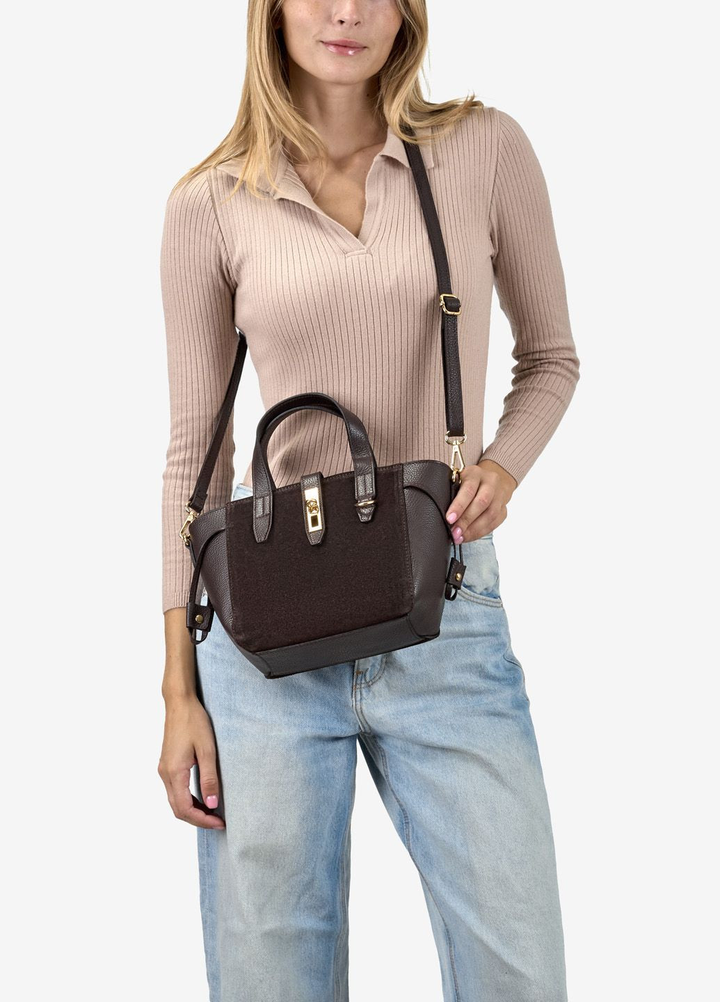 Сумка жіноча замшева тоут маленька Tote Regina Notte (363830994)