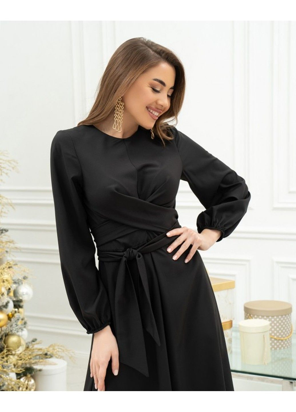 Чорна вечірня сукня sa-501 чорний ISSA PLUS
