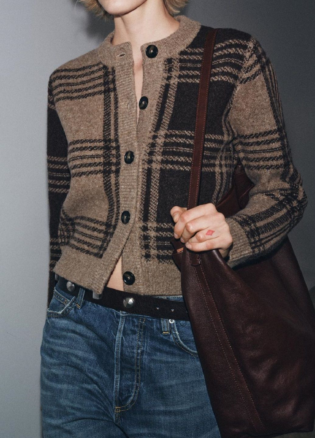 Светло-коричневый демисезонный кардиган Zara