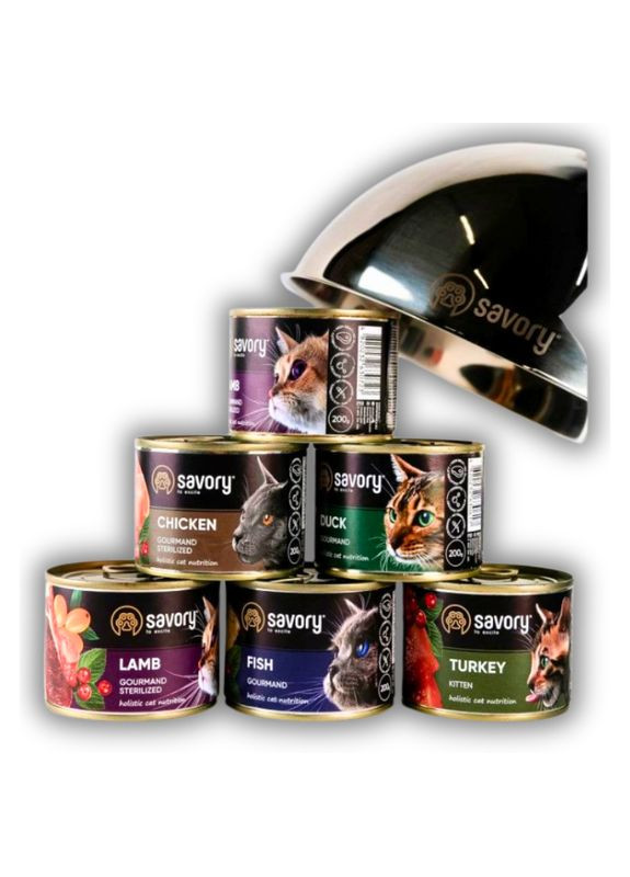 Вологий корм для вибагливих котів з качкою 100 г Savory (355801319)