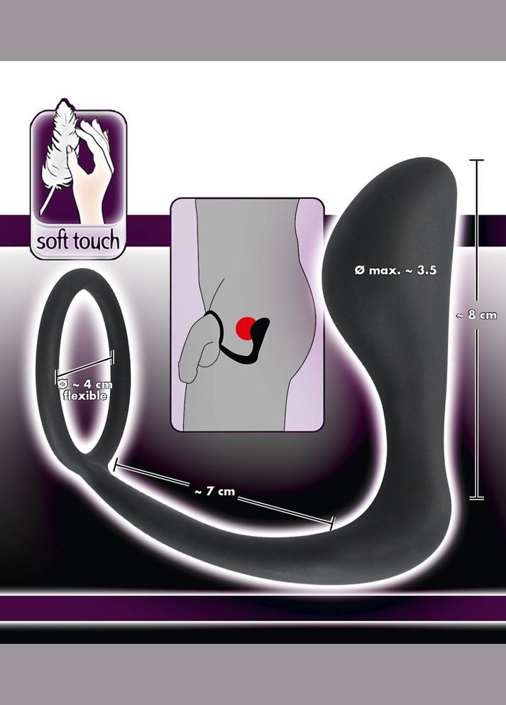 Ерекційне кільце - Black Velvets Ring & Plug Orion (322185493)