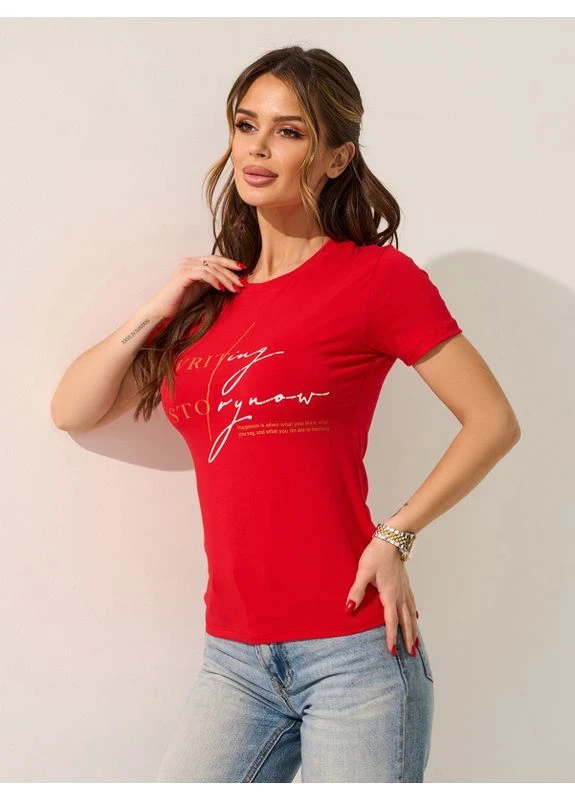 Голубая футболка в стиле скимс с надписями No Brand - (402233744)